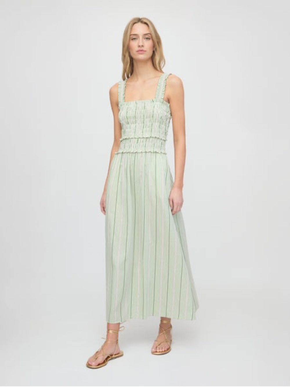 Hill House Azalea Maxi dress green stripe size XS brand new with tags
